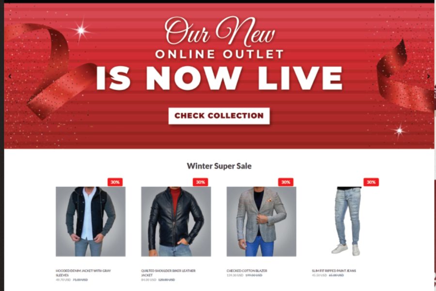 Retail storefront: menswear and denim