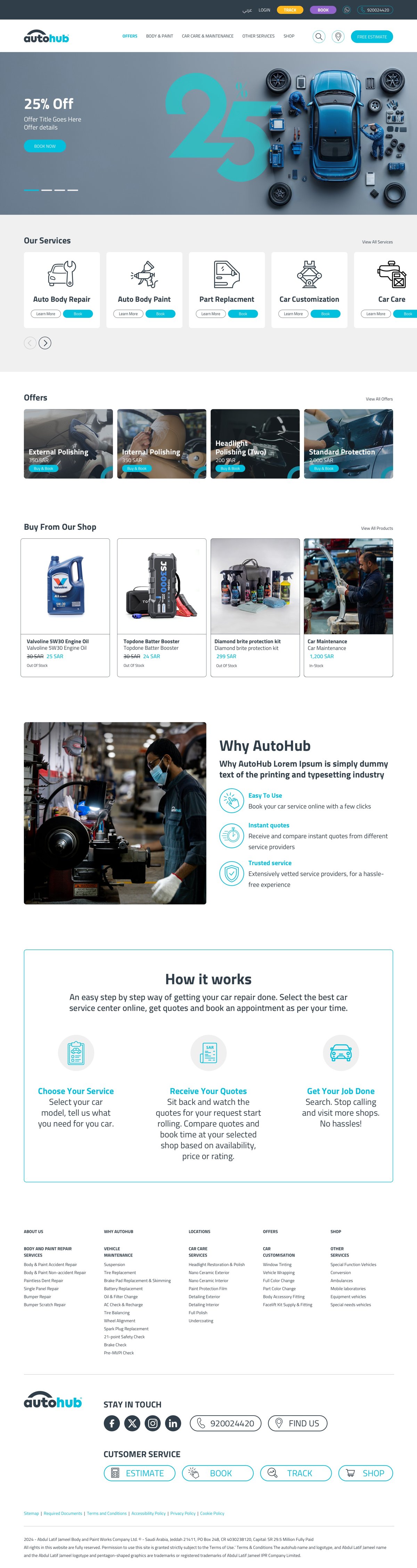 Automotive aftermarket platform homepage, shipped to production
