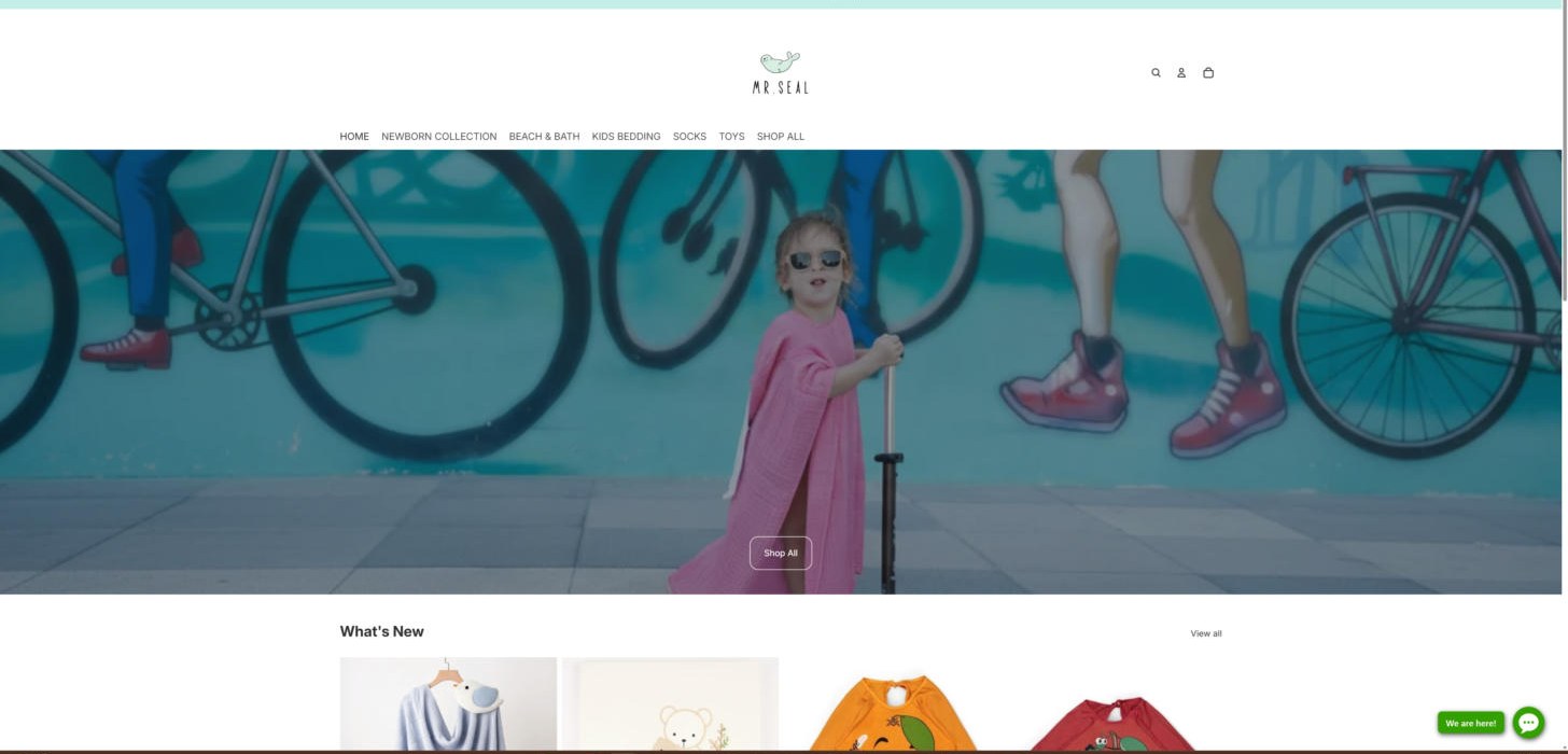Live storefront: children&rsquo;s essentials brand