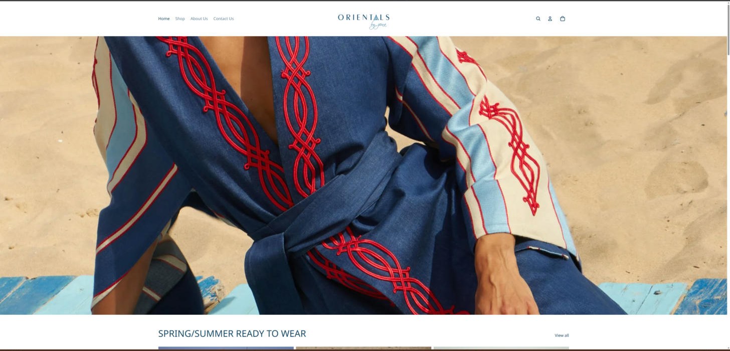 Live storefront: resortwear fashion brand